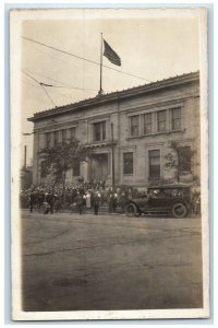 c1910's Building Car Scene Street Cedar Rapids Iowa IA RPPC Photo Postcard