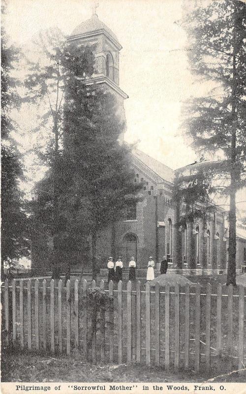 Frank Ohio~Sorrowful Mother Pilgrimage in Woods~Ladies in Yard~Shrine~1922 B&W