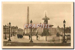 Old Postcard Paris while strolling Concorde Square