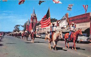 Muskogee OK Street View Horse Round-Up Store Front's Old Cars Postcard