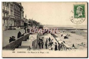 Old Postcard Cabourg Beach and La Digue