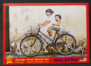 [AG] P228 Malaysia George Town Wall Painting Street Art Bicycle (postcard) *New