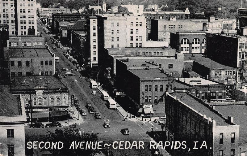 Second Avenue, Cedar Rapids, Iowa, Early Postcard, Unused