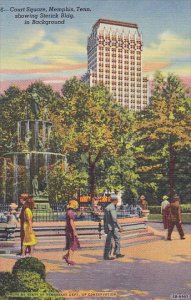 Court Square Showing Sterick Building Memphis Tennessee Curteich