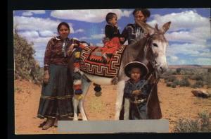 Postcard-Indian Family..Mule..Desert-Jacksboro,Texas/TX