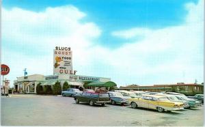 CAMP HILL, PA SLUG'S ROOST GAS Station Restaurant c1950s CARS Roadside Postcard