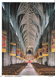 Hampshire Postcard - Winchester Cathedral - Banners by Thetis Blacker    AB2151