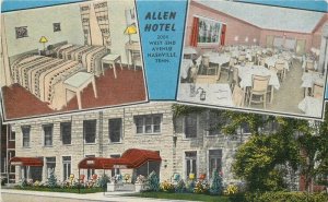 Tennessee Allen Hotel roadside Interior linen Kropp Postcard 22-10000