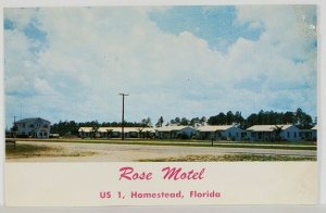 Homestead Florida ROSE MOTEL US 1 to West Keansburg NJ Postcard S1