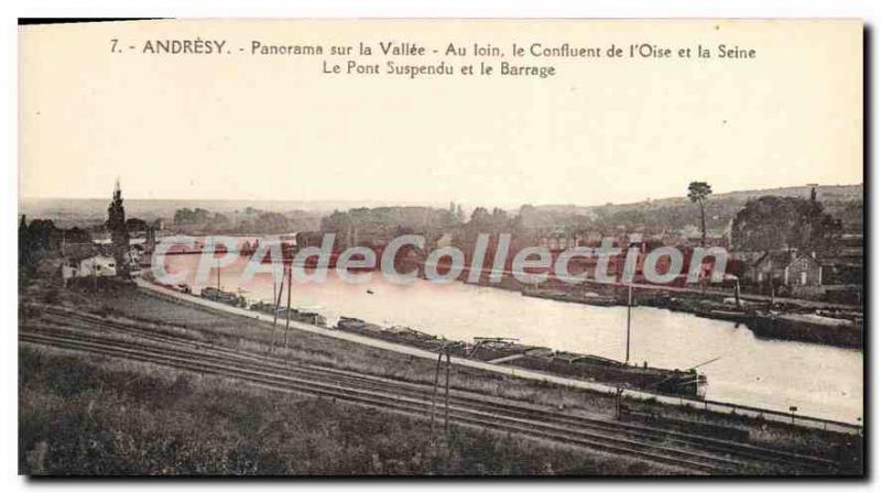 Postcard Old Andresy Panorama Of The Far Valee At The Confluence suspension b...