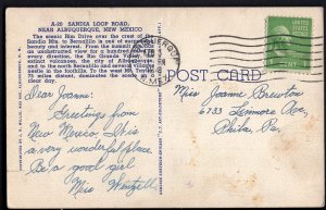 4820) New Mexico ALBUQUERQUE Sandia Loop Road  - pm1941 - LINEN