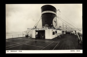 LS2451 - Blue Star Line Liner - Uruguay Star , Games deck - postcard