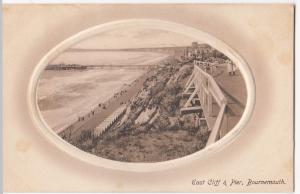 Dorset; East Cliff & Pier, Bournemouth PPC By J Welch, Unposted, Embossed Oval 