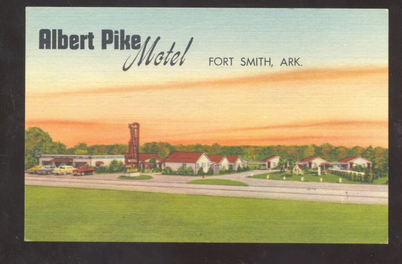 FORT SMITH ARKANSAS ALBERT PIKE MOTEL VINTAGE LINEN ADVERTISING POSTCARD