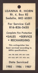 SEDALIA MISSOURI MO. LEANNA HORN FIRE PROTECTION SERVICE ADVERTISING ITEM