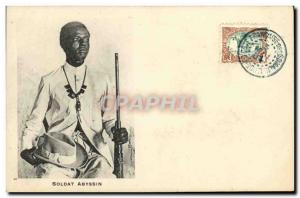 Postcard Old Soldier Djibouti Somali Abyssinian TOP