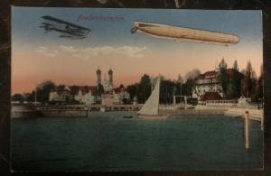 Original Zeppelin In Flight Picture Postcard Mint At Friedrichshafen