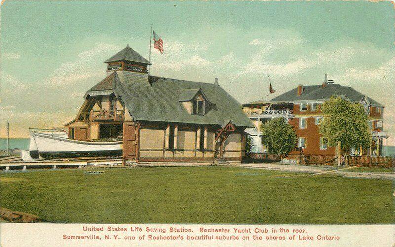 C-1910 United States Life Saving Station Rochester New York Yacht Postcard 5742