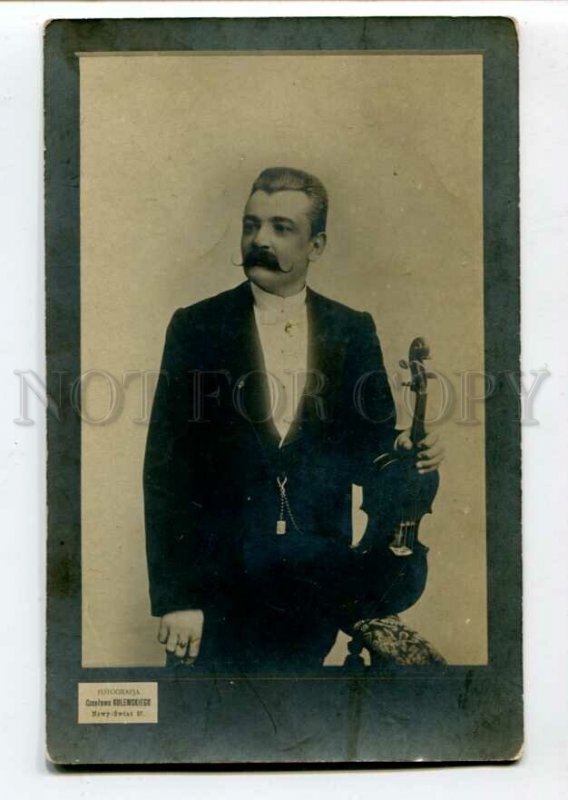 3103377 Virtuoso Famous VIOLINIST w/ Violin Vintage REAL PHOTO