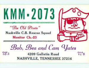 comic - QSL CB HAM RADIO CARD Nashville Tennessee TN s0249