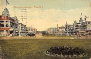 Asbury Park New Jersey Second Avenue Street Scene Antique Postcard K79904