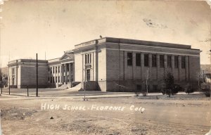 J64/ Florence Colorado RPPC Postcard c1910 High School Building  176