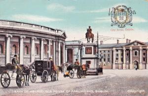 DUBLIN~BANK OF IRELAND-OLD HOUSE OF PARLIAMENT-CITY ARMS SEAL POSTCARD