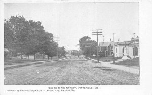 Pittsfield Maine scene on South main street vintage pc DD7454
