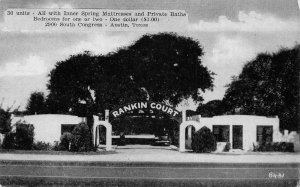 Austin Texas Rankin Court Entrance Vintage Postcard AA66439