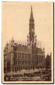 Old Postcard The Brussels Place large L & # 39Hotel Town Brussel De Groote Ma...