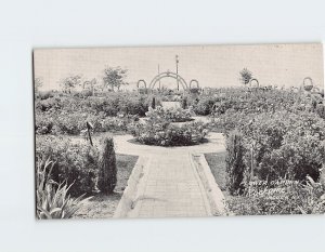 Postcard Flower Garden Rockome, Arcola, Illinois