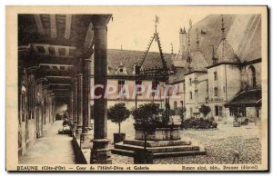 Old Postcard From Beaune Court I & # 39Hotel God And Gallery