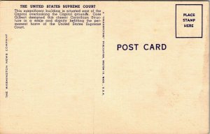 US United States Supreme Court Washington DC Sunset Linen Postcard VTG UNP 