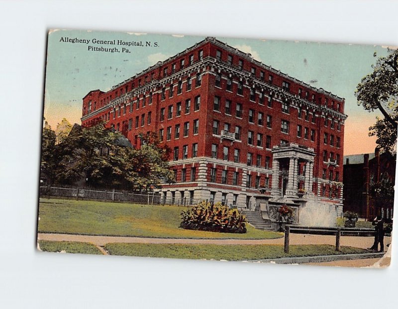 Postcard Allegheny General Hospital, N. S., Pittsburgh, Pennsylvania