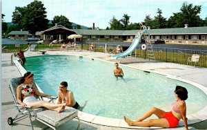 1950s Gorham Motor Inn Motel Swimming Pool Gorham White Mountains NH Postcard