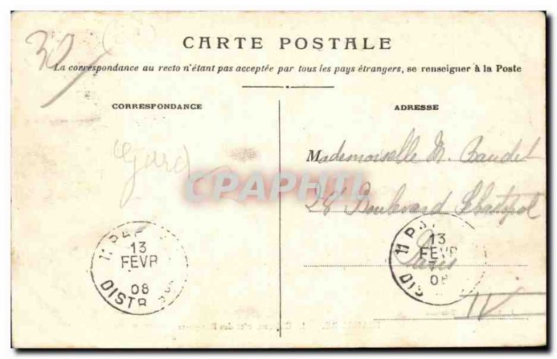 Old Postcard Beaucaire The castle ramparts Riviera