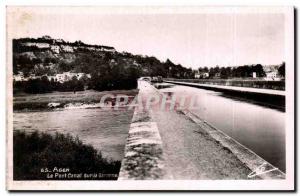 Old Postcard Agen The bridge on the Garonne canal