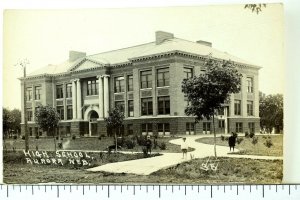 C.1910 RPPC High School Building, Aurora, Nebraska Real Photo Postcard P35