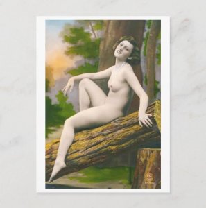 French Nude Naturist Erotica Adult Vintage Inspired Postcard
