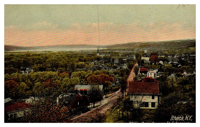  New York  , Aerial view of Ithaca from Cayuga St. Extension