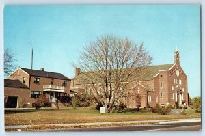 c1960 Seaford Delaware DE Postcard Our Lady Lourdes R.C. Church Chapel Building