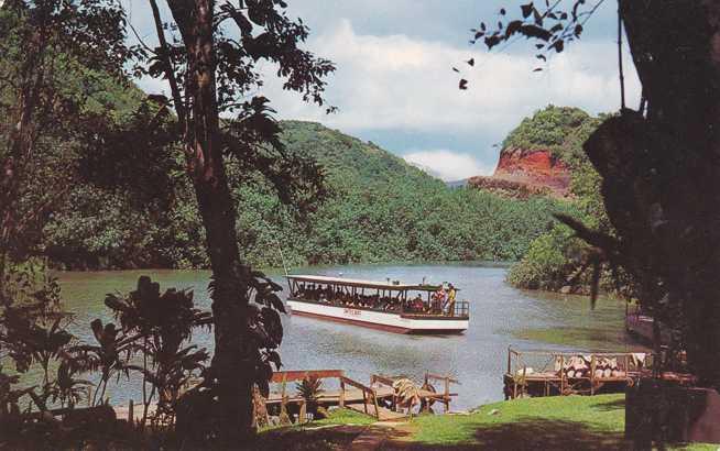 Tourist Boat on Wailua River - Kauai HI, Hawaii