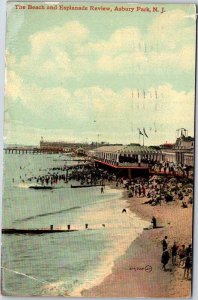 Postcard BEACH SCENE Asbury Park New Jersey NJ AN0993