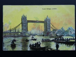 London THE TOWER BRIDGE c1906 Postcard