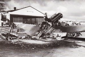 Hawaii Arizona Memorial Museum Army Sergeant Inspecting Remains Of P-40 B Fig...