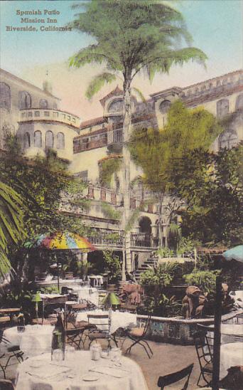 Spanish Patio Mission Inn Riverside California Handcolored Albertype