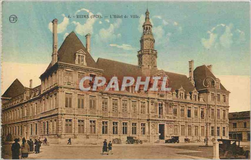 Old Postcard Reims Town Hall