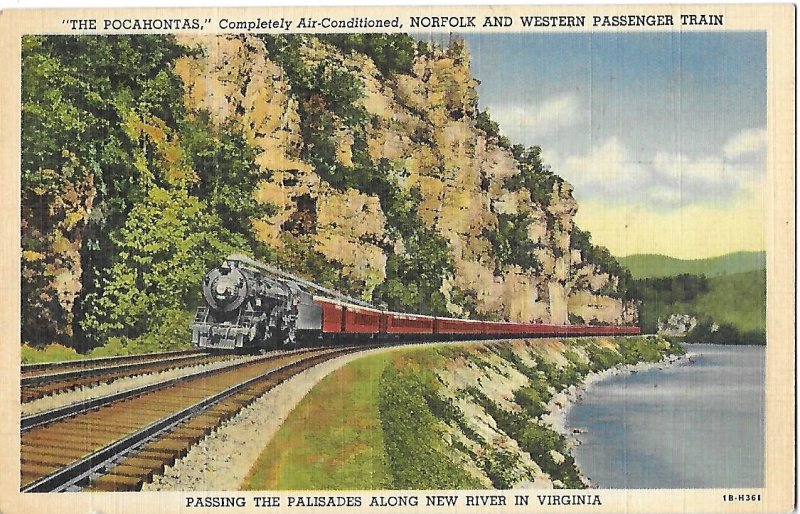 The Pocahontas Train Norfolk and Western Railway New River in Virginia