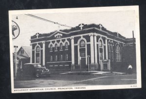 PRINCETON INDIANA BROADWAY CHRISTIAN CHURCH VNTAGE POSTCARD