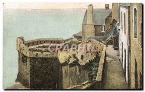 Postcard Old Chateau Mont St Michel Ramparts